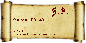 Zucker Mátyás névjegykártya