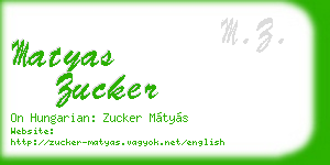 matyas zucker business card