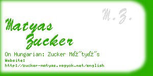 matyas zucker business card